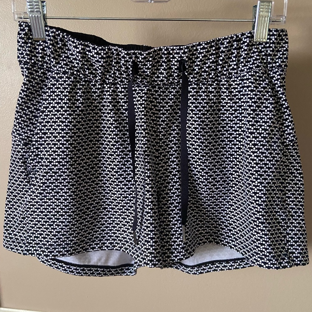 lululemon athletica Black & White Micro Dot Drawstring Athletic Shorts